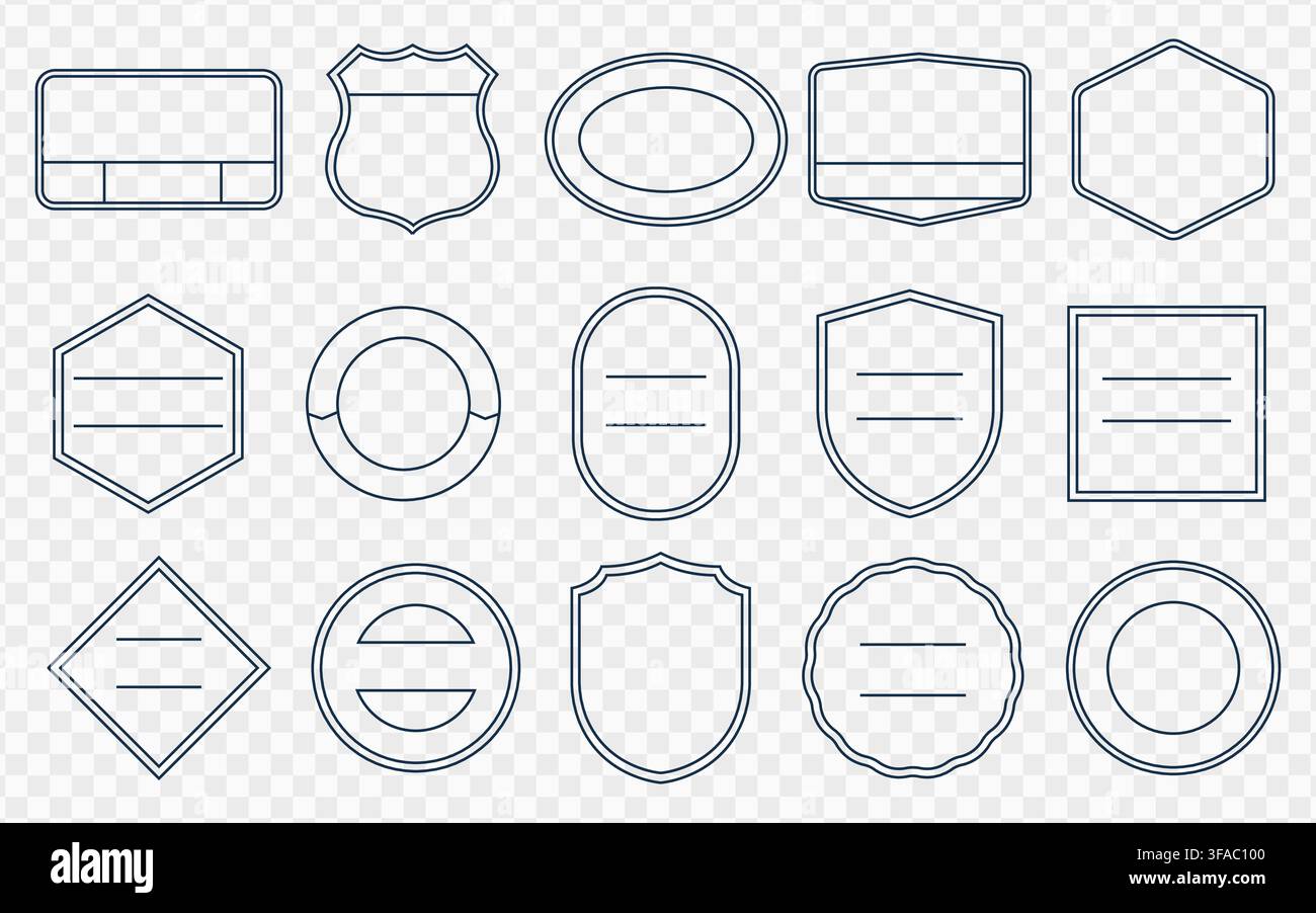 Bundle de cadres de badge et d'emblème avec espaces de texte et formes d'étiquettes Illustration de Vecteur