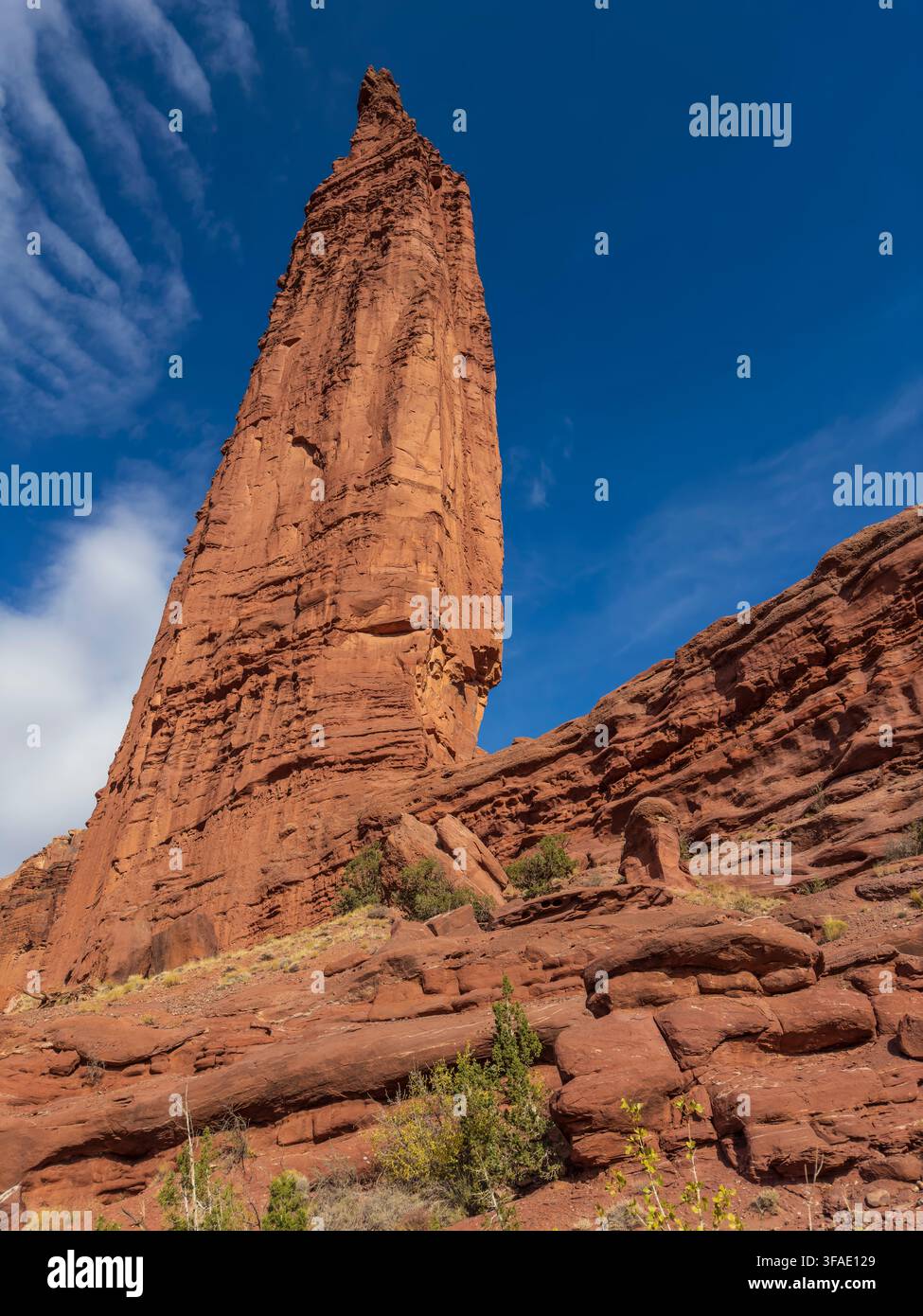 Fisher Towers au nord de Moab, Utah. Banque D'Images