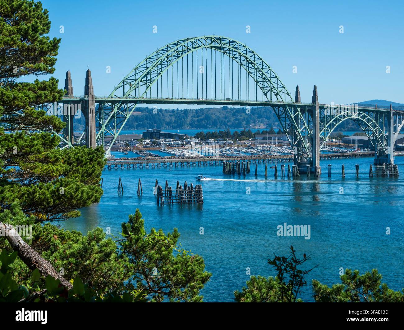 Yaquina Bay Bridge, Newport, Oregon. Banque D'Images