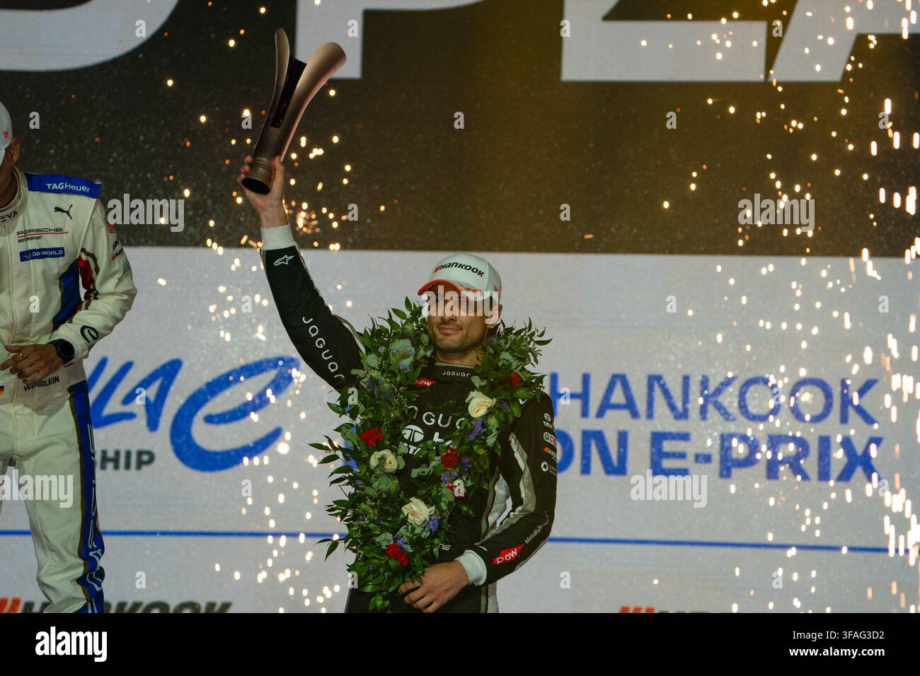 ABB FIA Formule E Saison 12 Round 17 - London E-Prix, Course, Dimanche 16 août 2026, à Londres, Royaume-Uni - #9 Mitch Evans (NZL) (R) - Jaguar tcs Banque D'Images