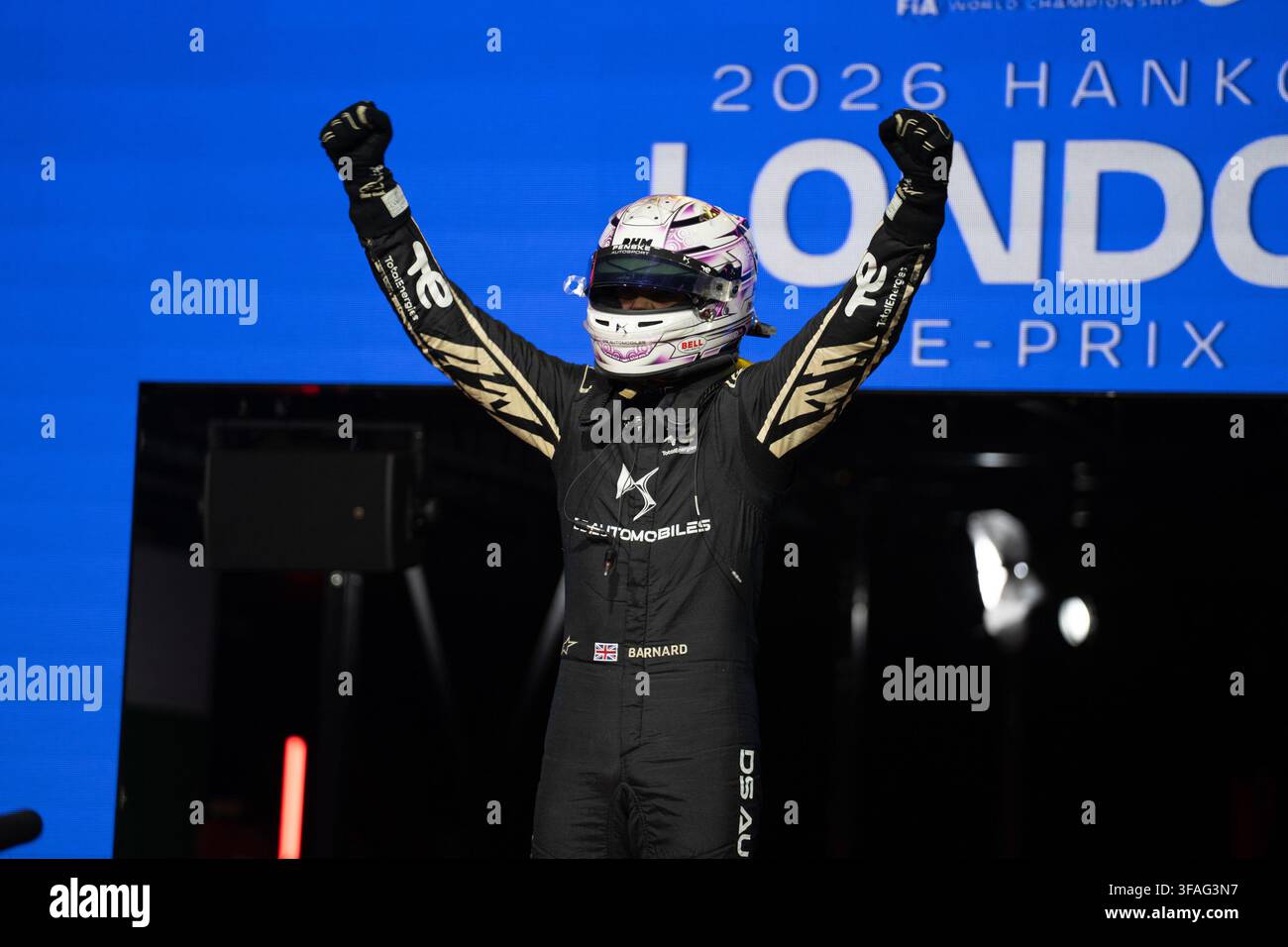 ABB FIA Formule E Saison 12 Tour 17 - London E-Prix, Course, Dimanche 16 août 2026, à Londres, Royaume-Uni - #77 Taylor Barnard (GBR) - DS Penske Banque D'Images
