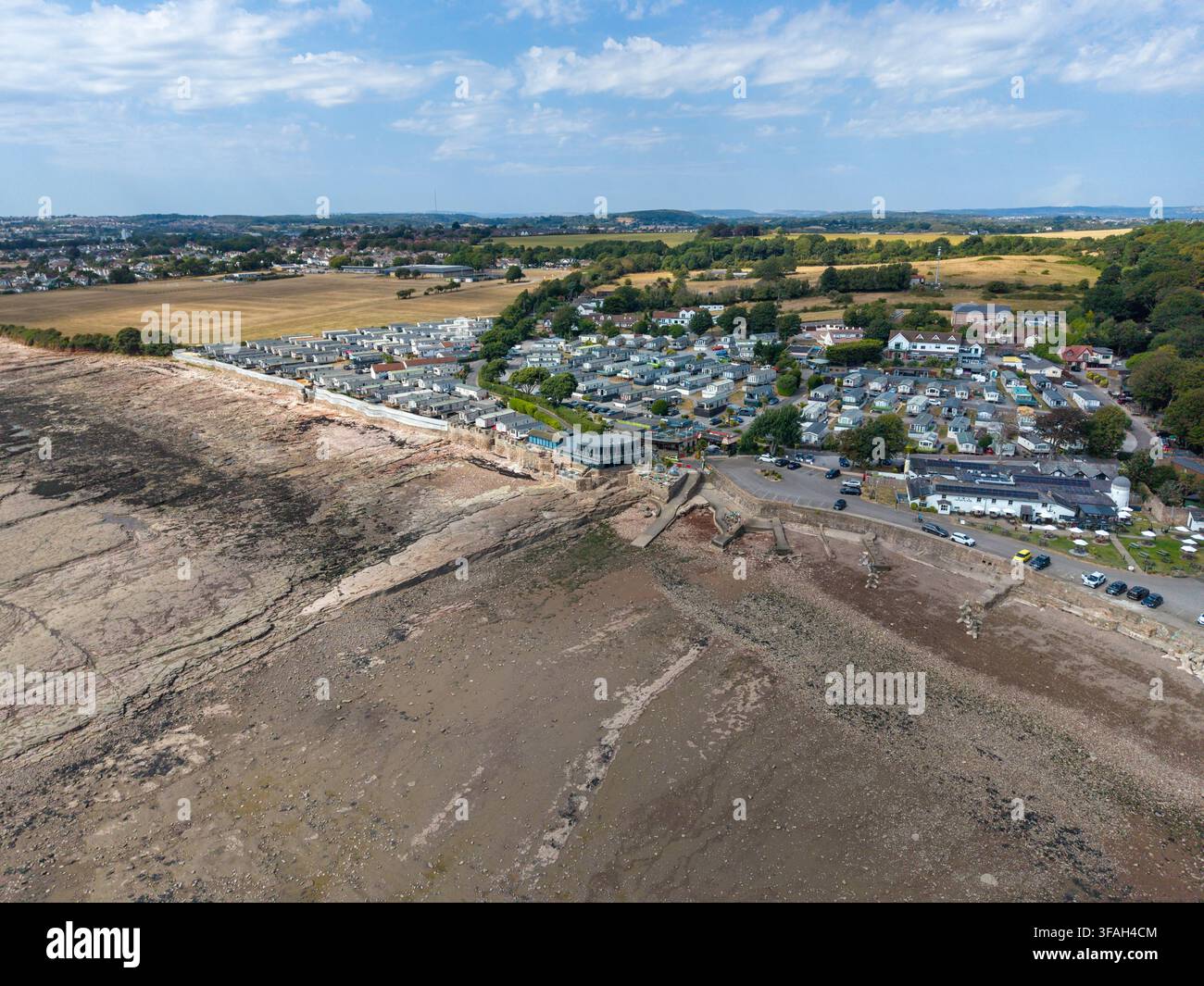 Vue aérienne de Swanbridge près de Sully et Penarth dans le sud du Pays de Galles, UK Banque D'Images