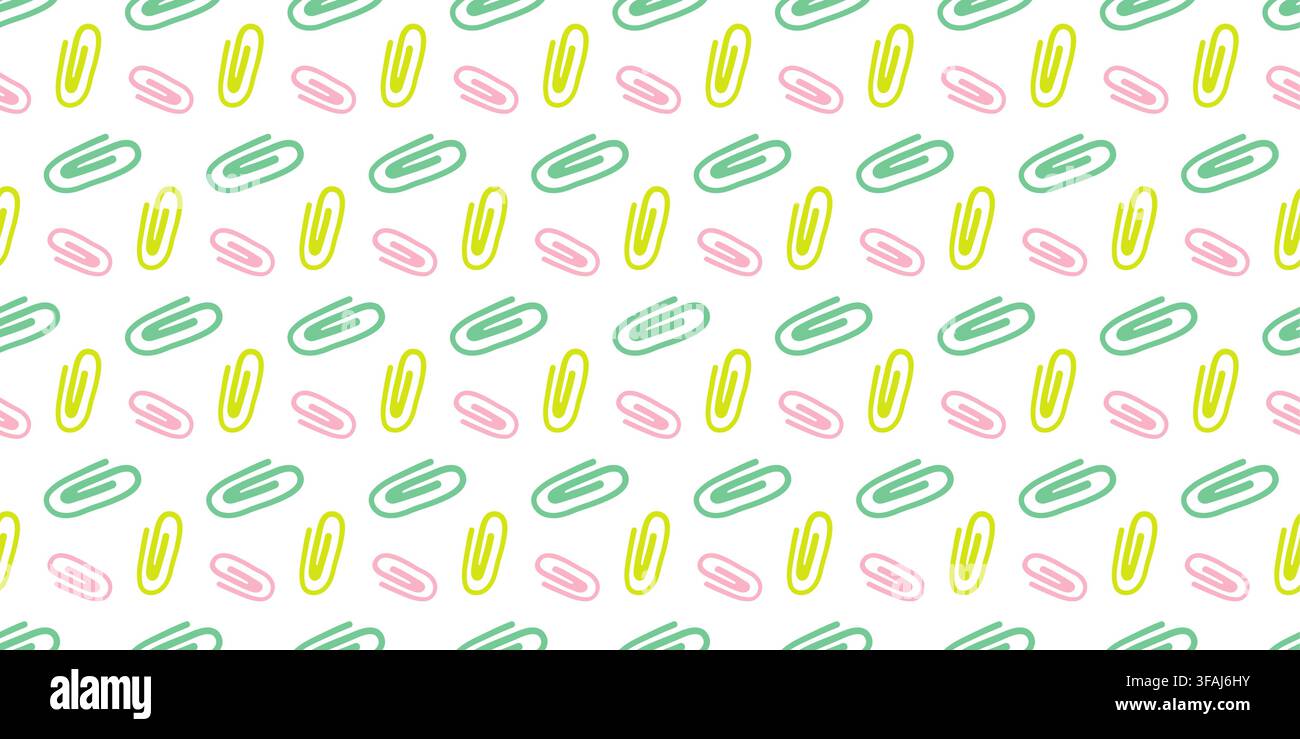 Épingles de papier scolaires colorées, motif vectoriel dessiné à la main pour la conception de papeterie Illustration de Vecteur