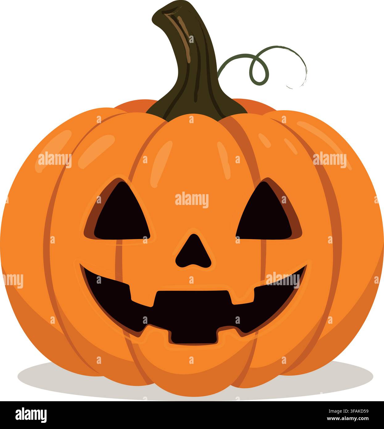 Jack O Lantern citrouille d'Halloween isolée sur blanc Illustration de Vecteur