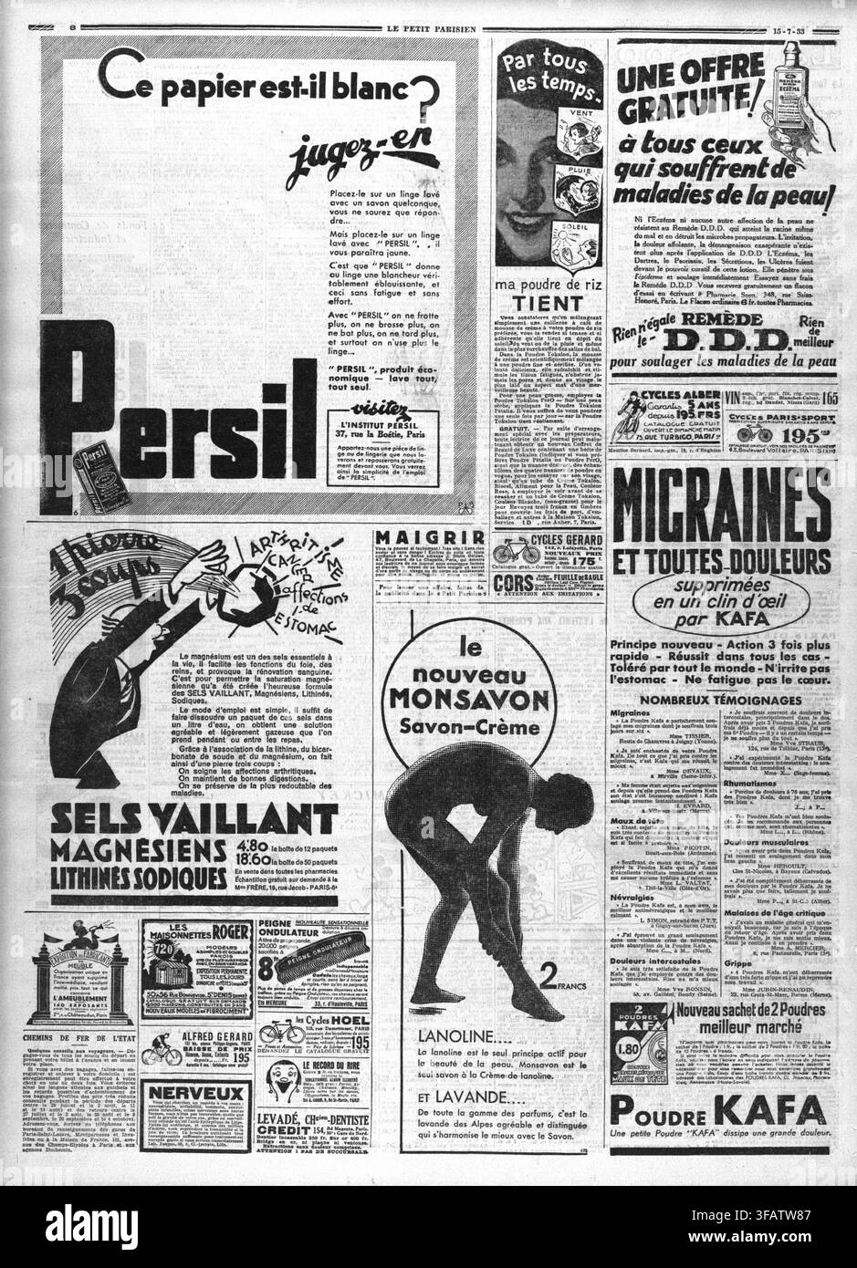 Une page d'une publicité pour le détergent à lessive Persil. Banque D'Images
