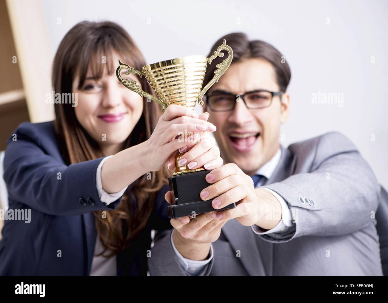 Le concept de travail d'équipe avec un prix Banque D'Images