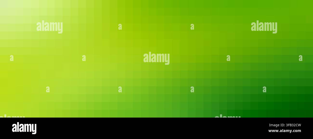 Fond abstrait pixelisé vert montrant une dégradation douce de la lumière à l'obscurité Banque D'Images