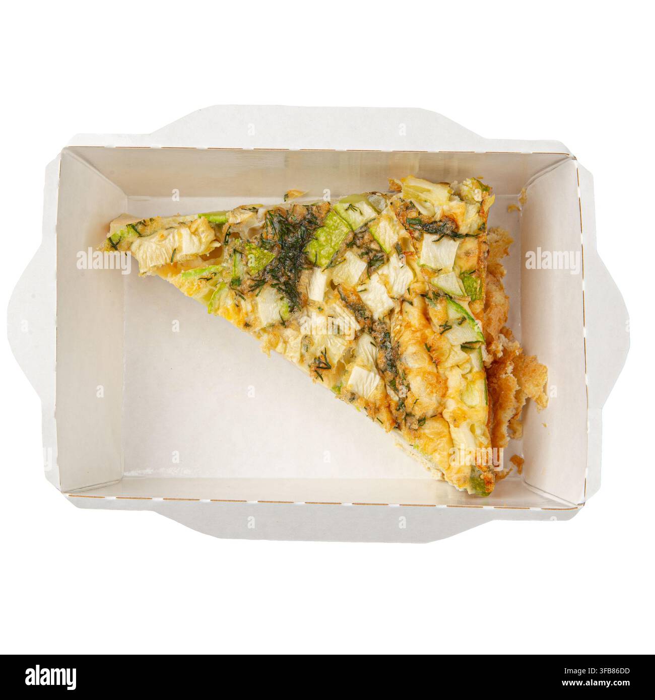 Tranche de casserole de légumes au four dans une boîte à emporter artisanale Banque D'Images