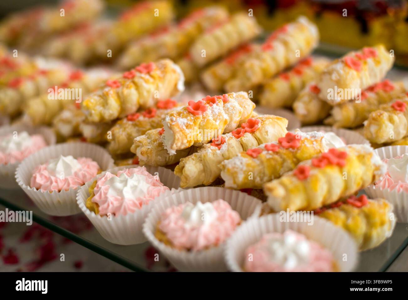 buffets, hors-d'œuvre, table de mariage Banque D'Images