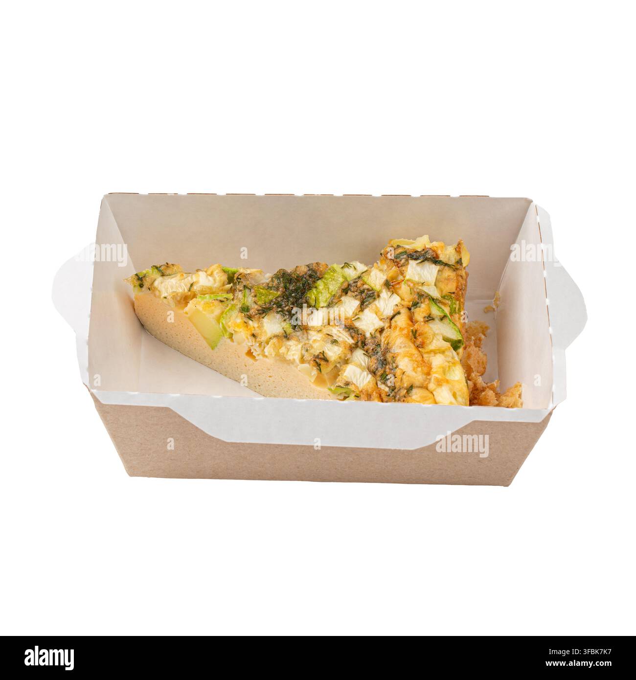 Tranche de casserole de légumes au four dans une boîte à emporter artisanale Banque D'Images