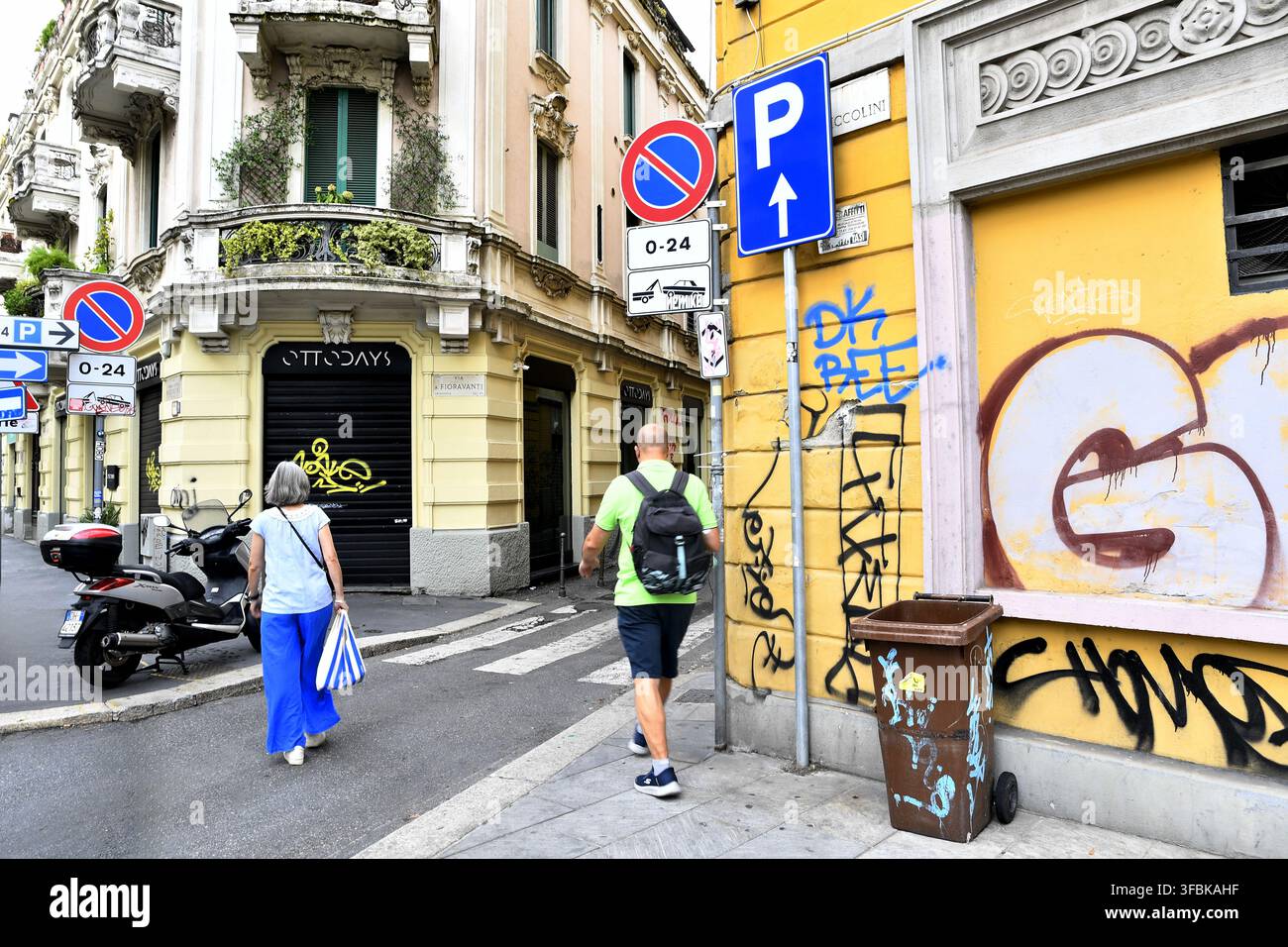 Peintures et tags d'art de rue Milan - Italie Banque D'Images