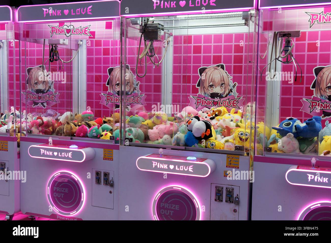 Machine à sous Pink Love Banque D'Images