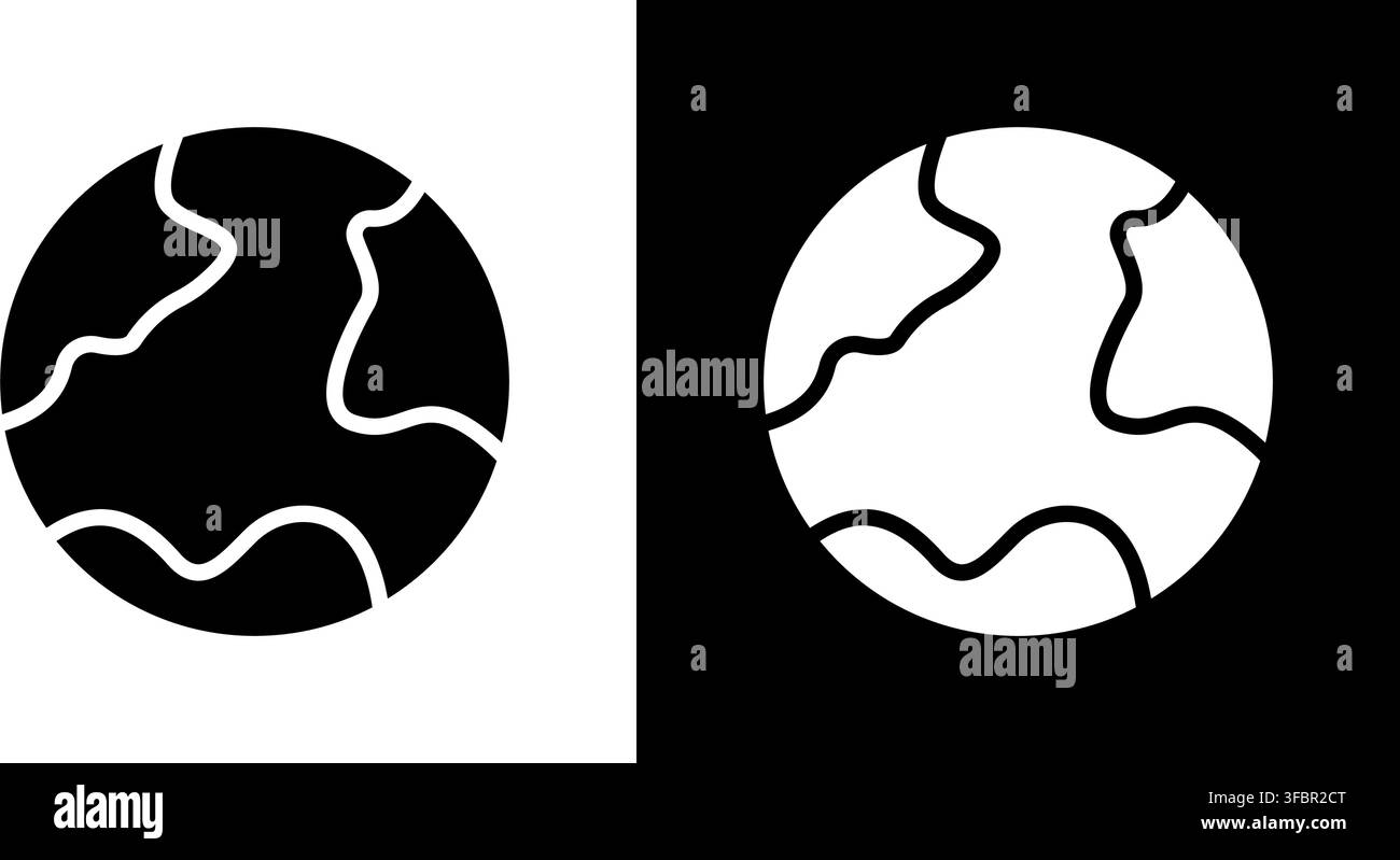 Ensemble d'icônes solides Globe terrestre. Connectivité mondiale, Géographie mondiale et Représentation planétaire Collection de symboles en silhouette. Conscience environnementale Illustration de Vecteur
