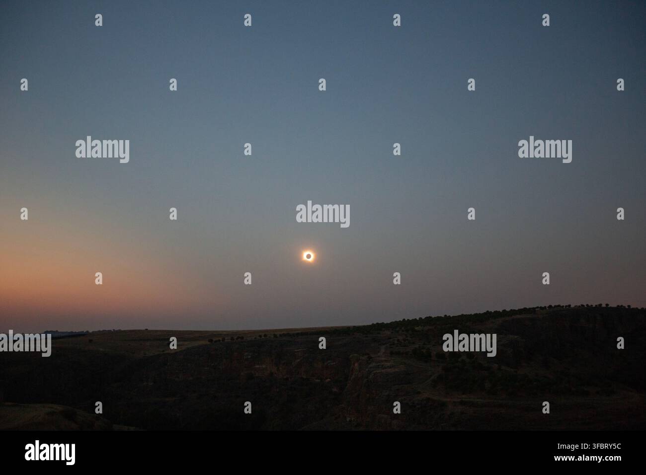 Éclipse totale solaire du 12 août 2026, San Miguel de Bernuy, province de Ségovie, Castille-et-León, Espagne Banque D'Images