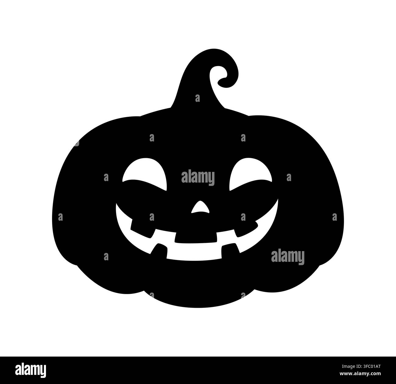 Silhouette de citrouille effrayante avec visage souriant pour Halloween Illustration de Vecteur