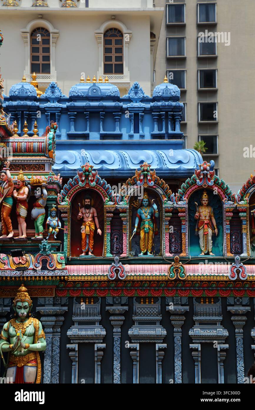 Temple Sri Krishnan à Waterloo Street, Singapour. Monument religieux de Singapour City. Banque D'Images