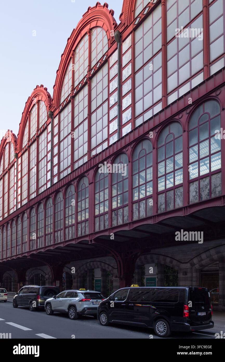 Station Antwerpen-Centraal / Gare Antwerp Central / Antwerp Central Railway Station, par Louis Delacenserie, 1905, vue de la verrière en fer et en verre. Banque D'Images