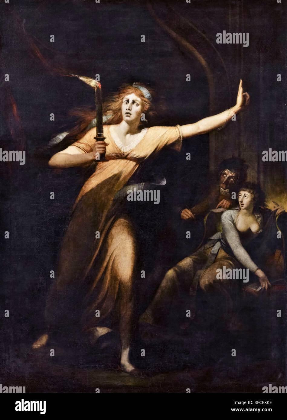 Henry Fuseli (Johann Heinrich Füssli, 1741-1825), La Dame Macbeth somnambule, peinture à l'huile sur toile, vers 1783 Banque D'Images