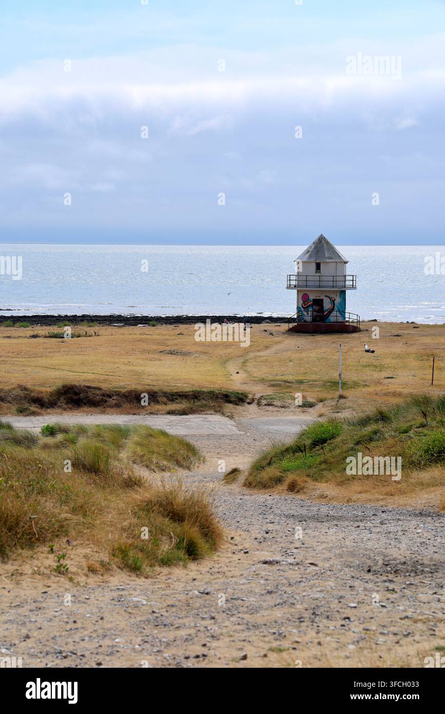 Tour de guet de Trecco Bay, Rhych Point, Porthcawl, sud du Pays de Galles. Banque D'Images