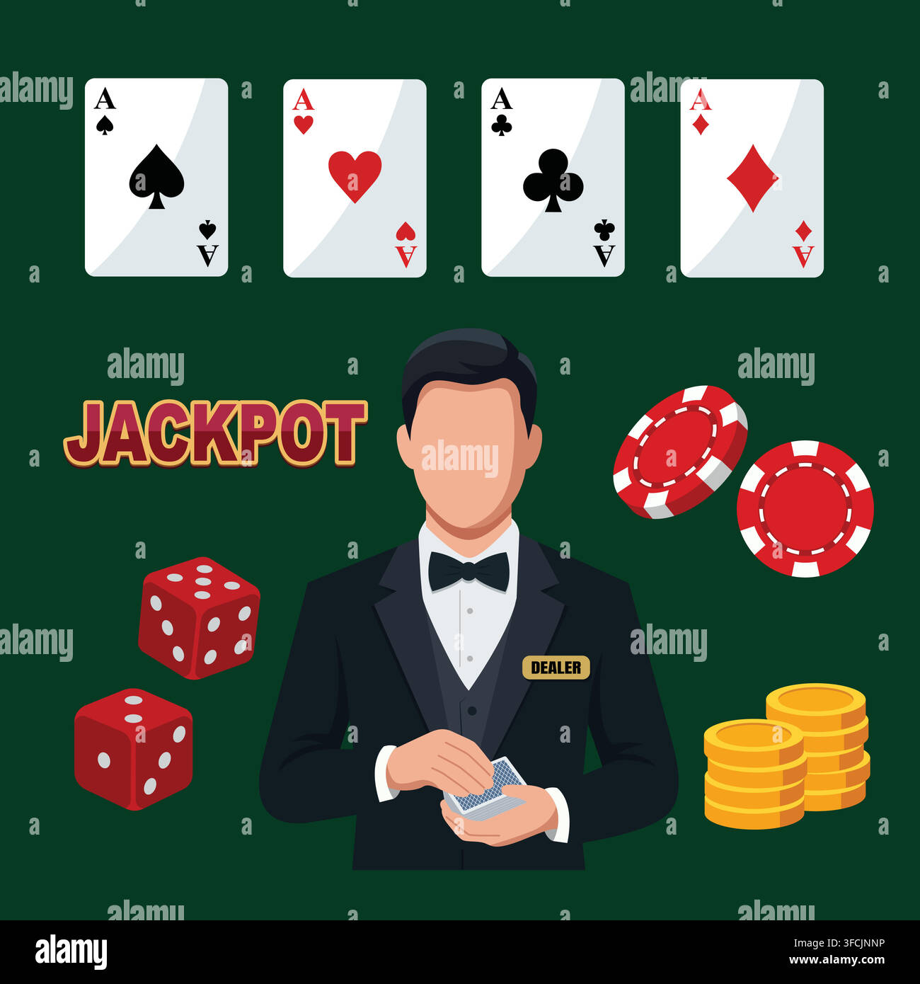 Collection d'illustrations de casino. Vecteur de jeu Illustration de Vecteur
