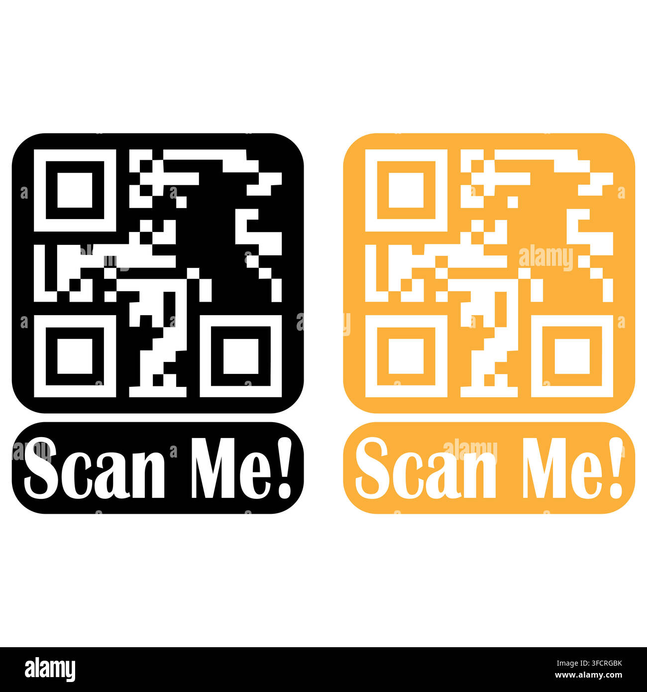 Bannière graphique d'élément de code QR coloré Illustration de Vecteur