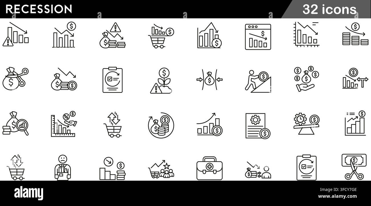 Ensemble d'illustrations vectorielles de 32 icônes de gestion de produit comprenant une feuille de route produit, une fusée de lancement, un contrôle qualité, un retour utilisateur et des symboles de ligne. Illustration de Vecteur