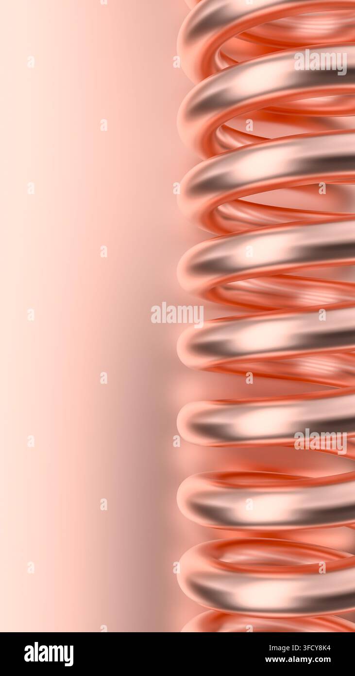 Spirale printanier rose doré métallique 3D Banque D'Images