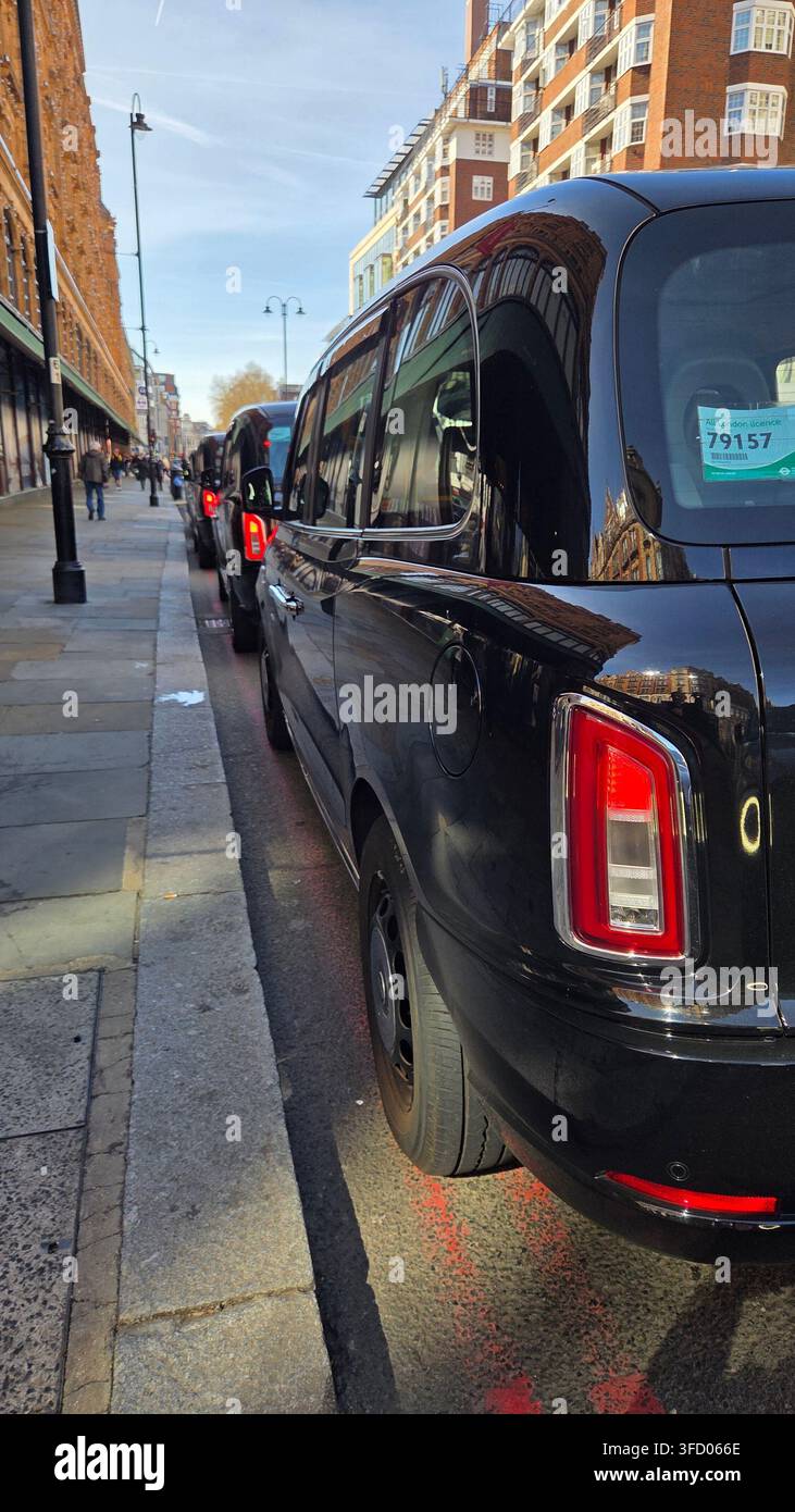 Taxis noirs de Londres Banque D'Images