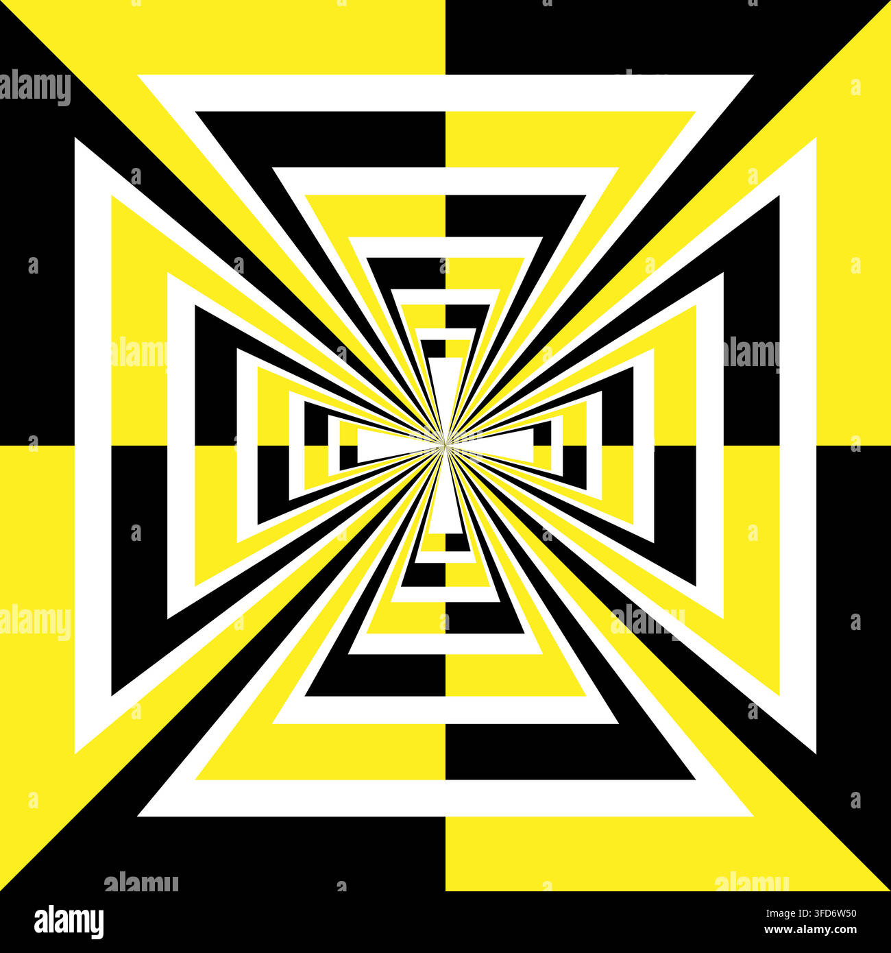 Illusion optique de tunnel perspective avertissement de danger géométrie eps 10 Illustration de Vecteur