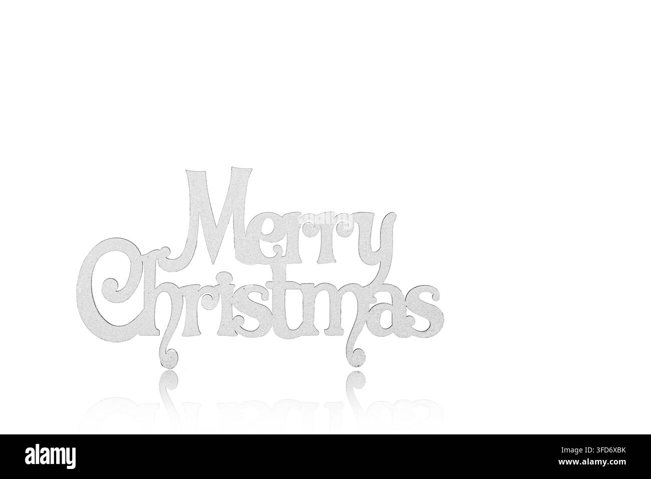 belle inscription, panneau de Joyeux Noël sur fond blanc en gros plan Banque D'Images