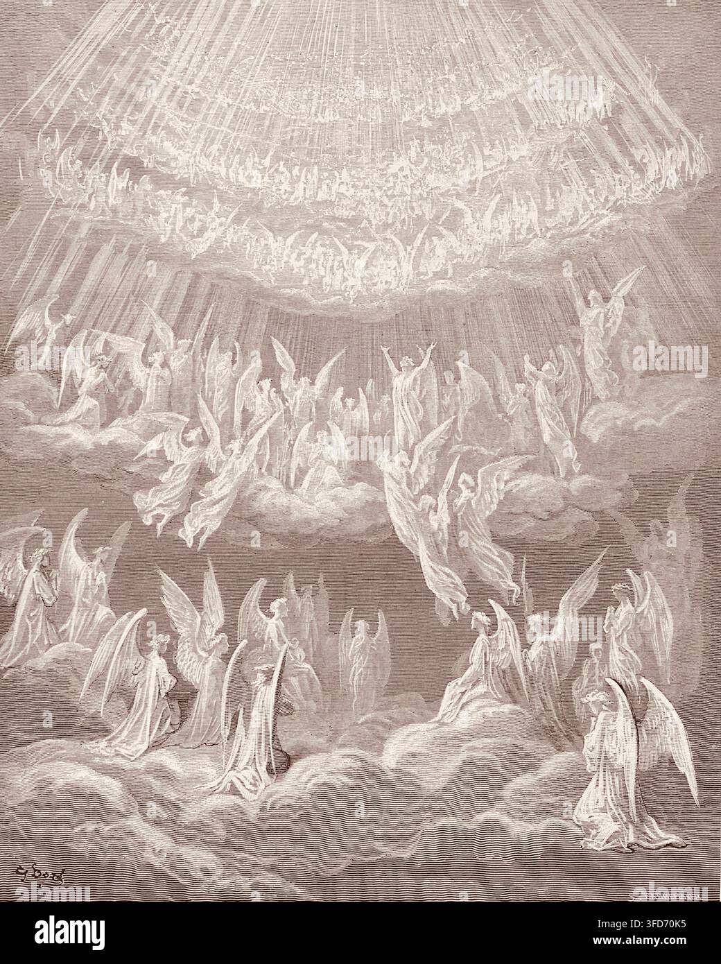 Gustave Doré - Dante Alighieri - La Divine Comédie - Le Paradis - Le Chœur Céleste Banque D'Images