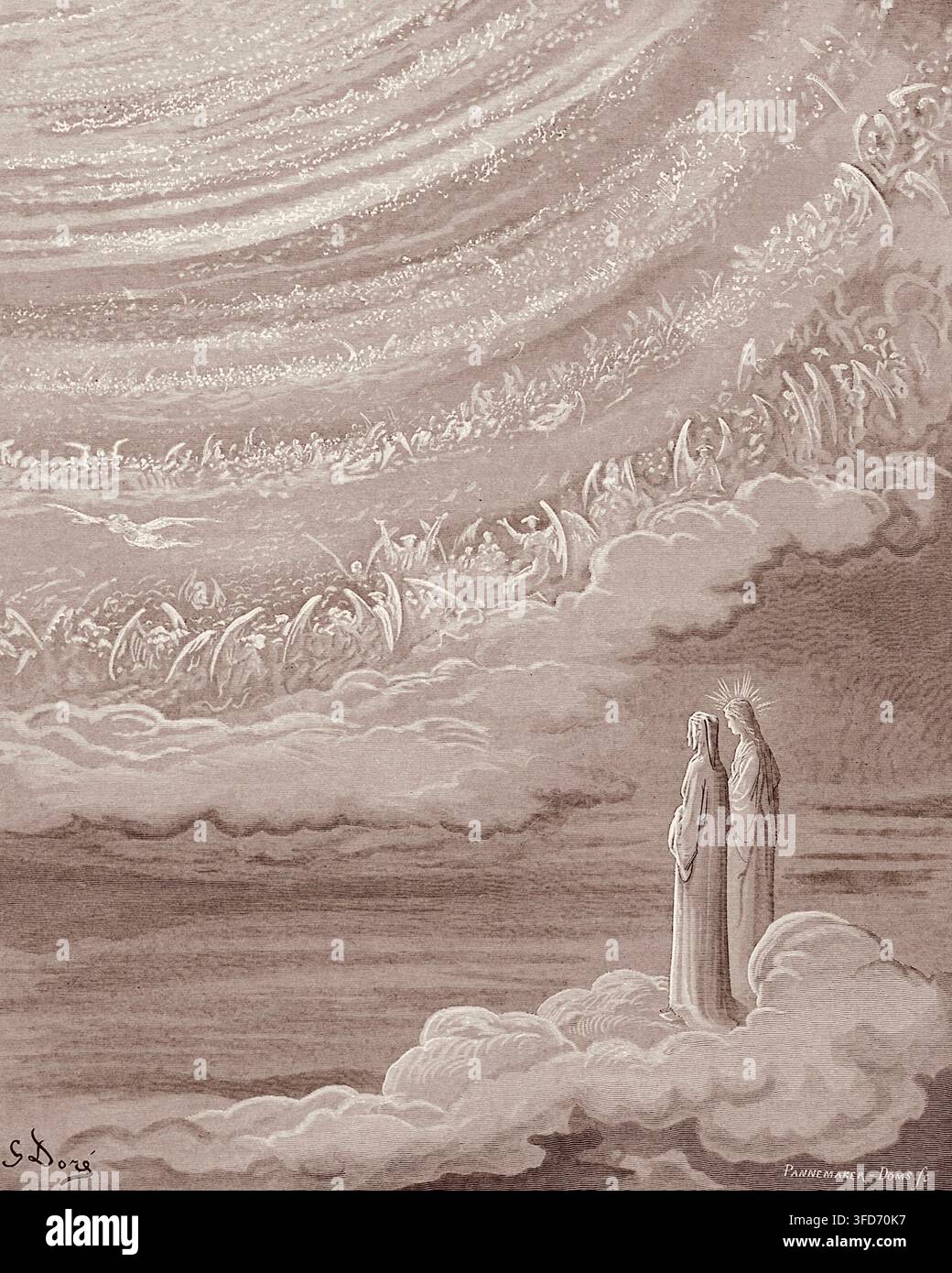 Gustave Doré - Dante Alighieri - La Divine Comédie - Le Paradis - Ciel Cristallin Banque D'Images