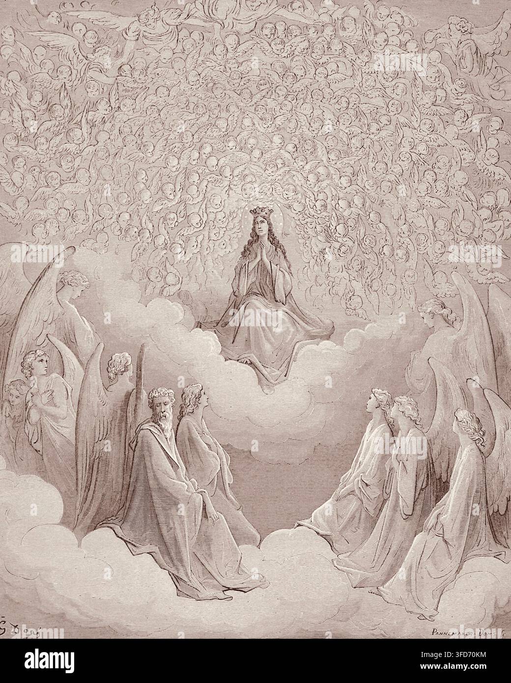 Gustave Doré - Dante Alighieri - La Divine Comédie - Le Paradis - La Reine du Ciel Banque D'Images