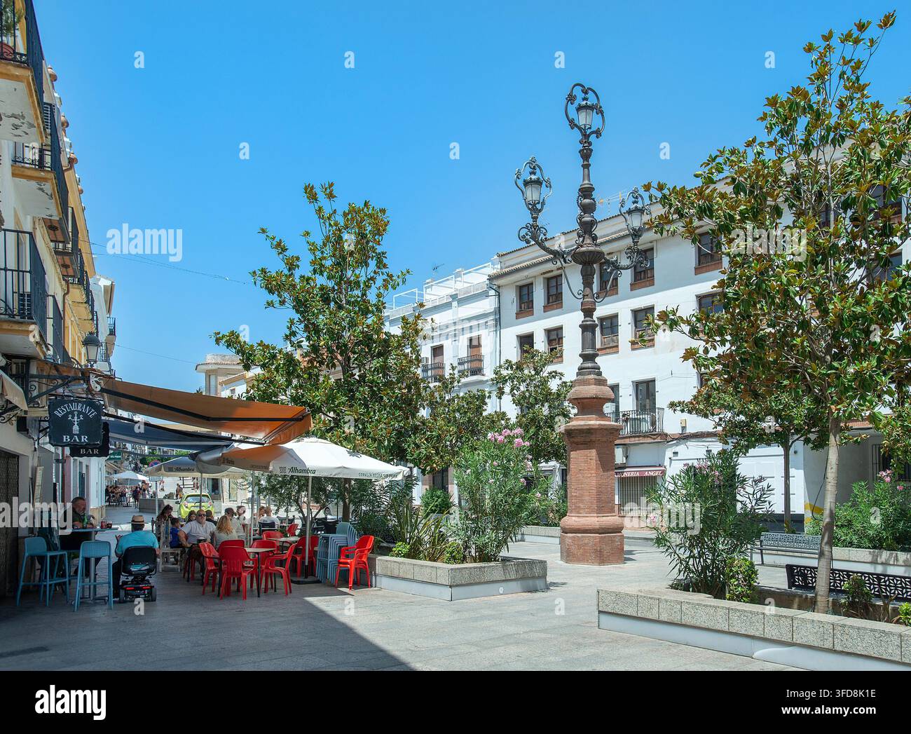 Terrasse de bar, Ronda, Andalousie, Espagne Banque D'Images