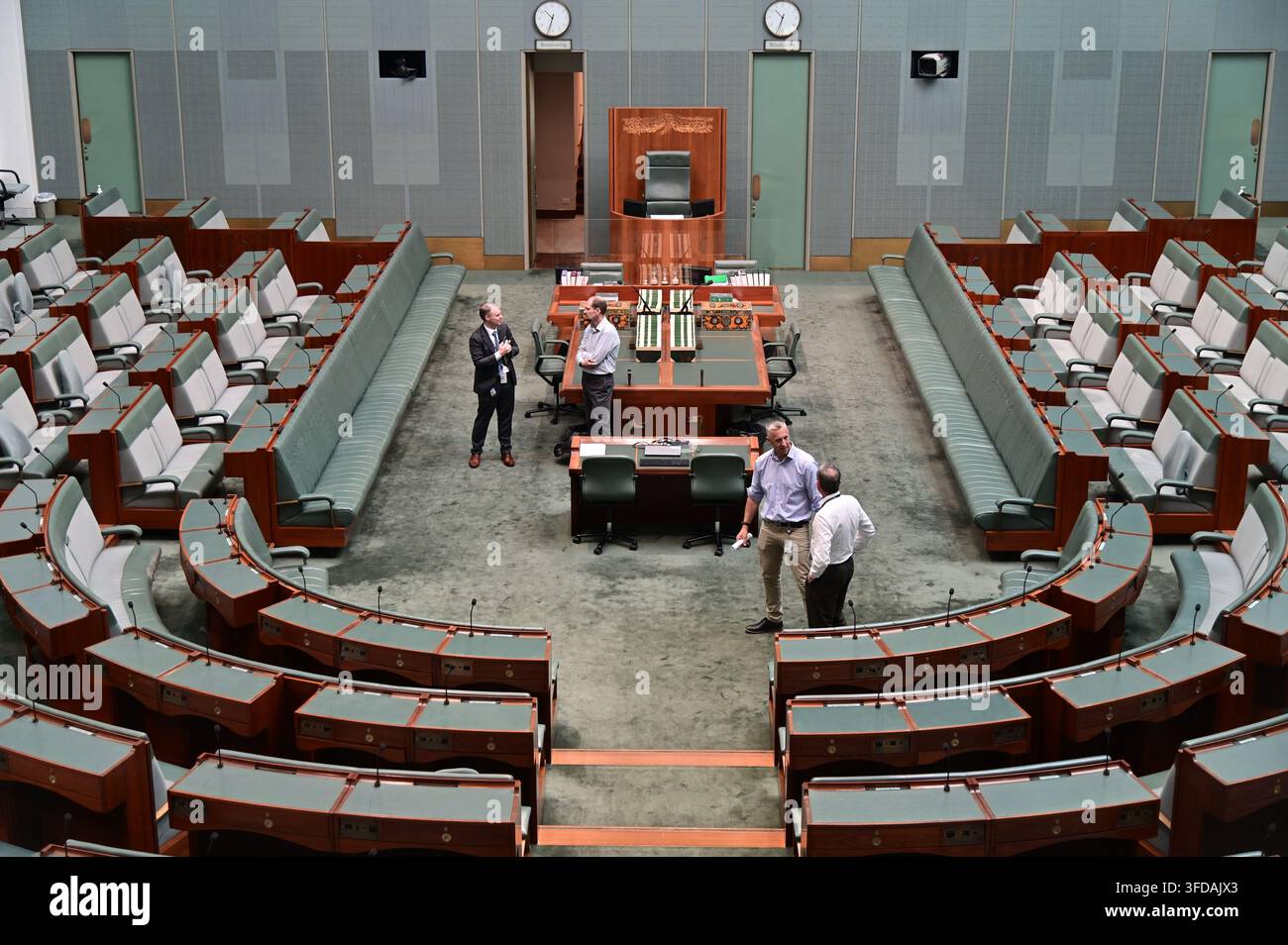 CANBERRA, ACT - 16 MARS 2023 : La Chambre des représentants à l'intérieur du Parlement australien. Elle est composée de 151 membres. Chaque membre représente un o Banque D'Images