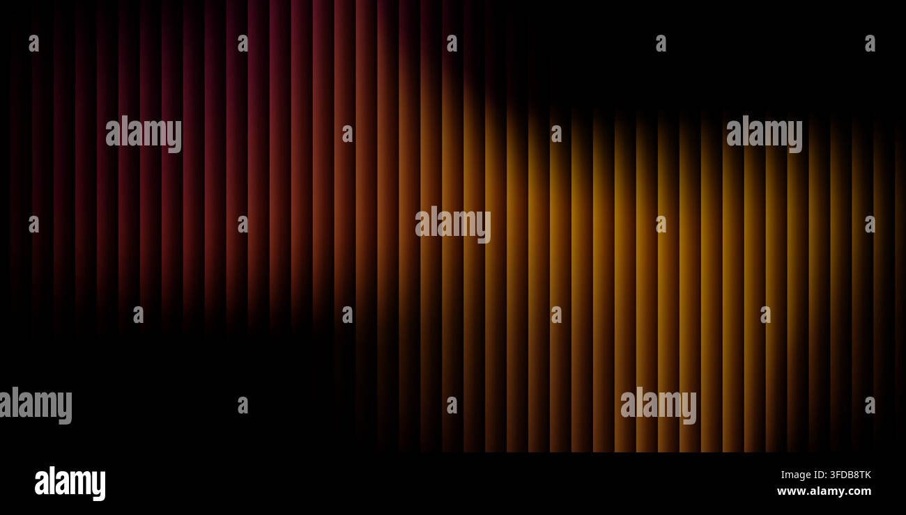 Un fond abstrait texturé présentant un motif de lignes verticales passant du rouge profond aux tons orange chauds avec un effet de dégradé doux. Illustration de Vecteur