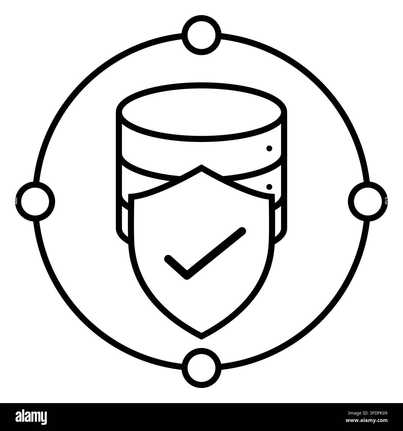 Icône de gouvernance des données. Signe de gestion des données et de gouvernance de la sécurité. Symbole de conformité des données et de gestion de l'information. Gouvernance des données sécurisée et poli Banque D'Images