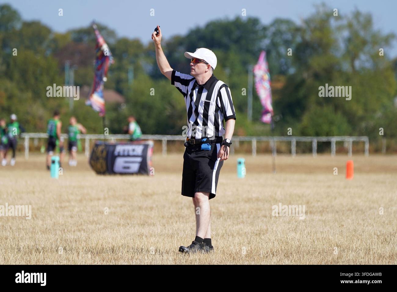 Football flag au tournoi international Flagapalooza, Cheltenham, 23 août 2026 Banque D'Images