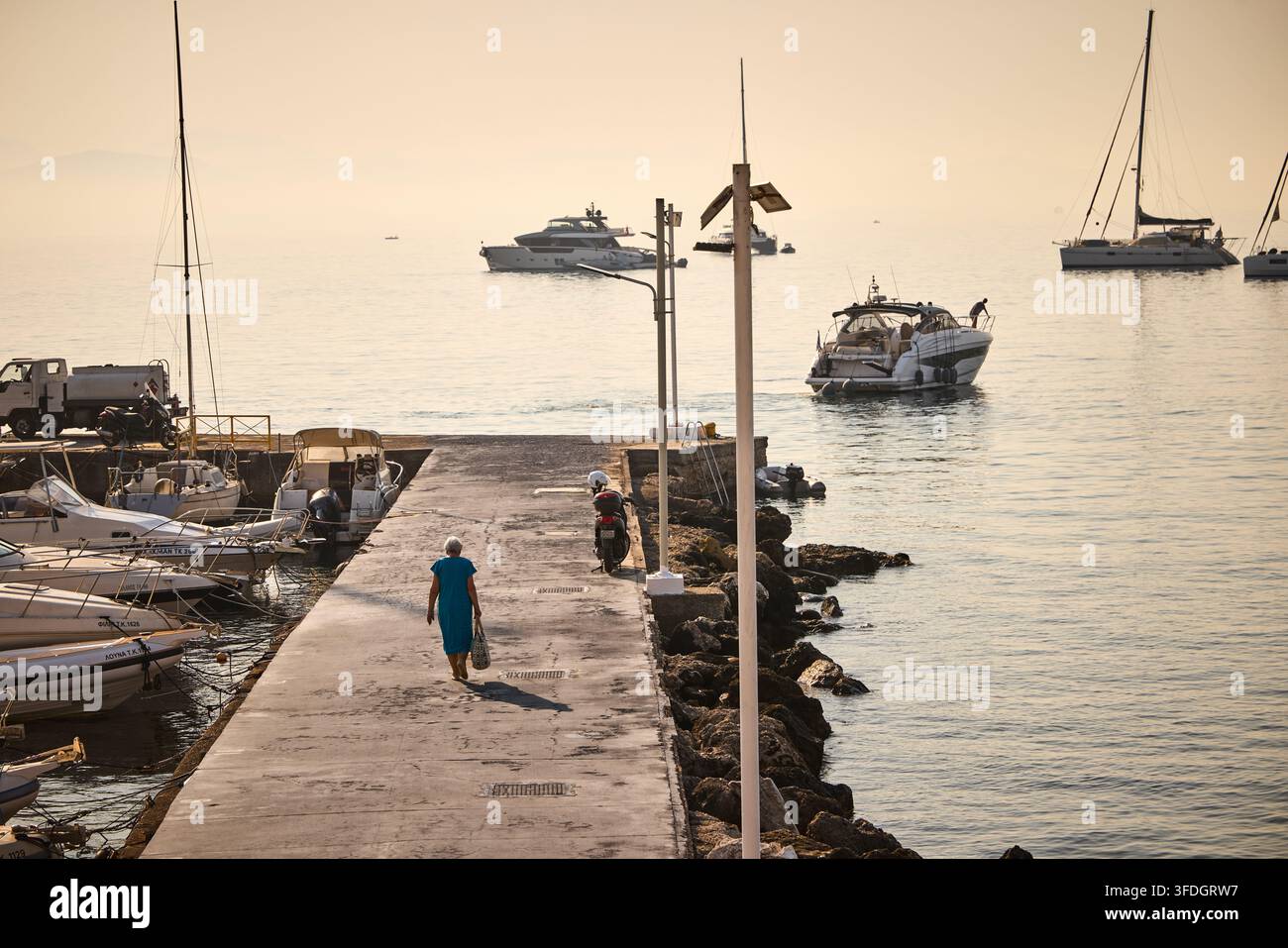 Corfou Grèce, Port de plaisance de la vieille ville de Corfou Banque D'Images