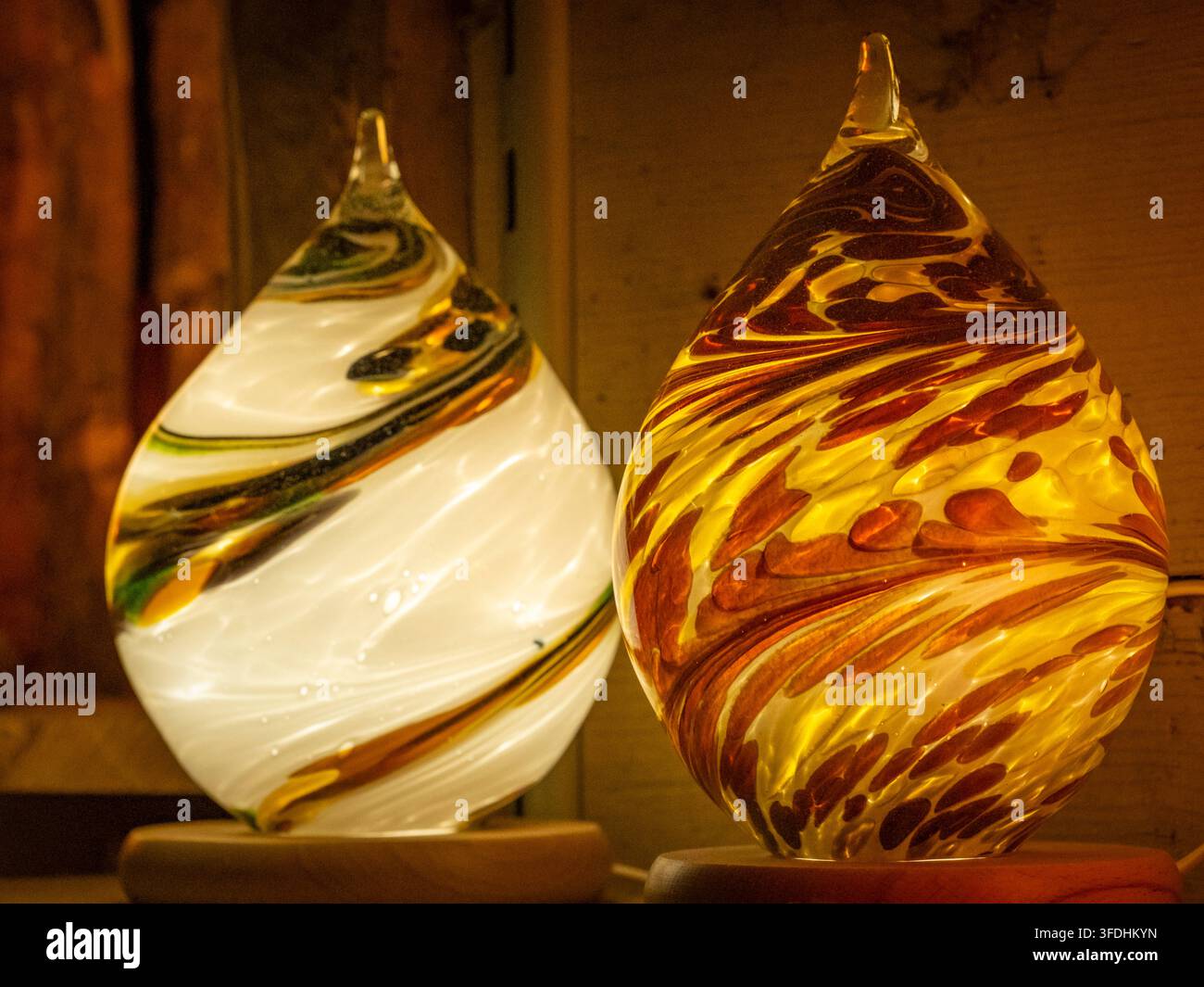 de belles pièces en verre soufflé pour la décoration des maisons et à l'intérieur, pour un style de vie merveilleux Banque D'Images