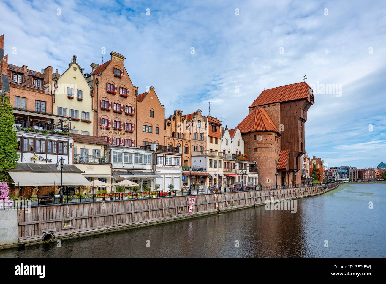 Crane du Vieux-Port sur la Motlawa, Vieille Ville, Gdańsk, Pologne Banque D'Images