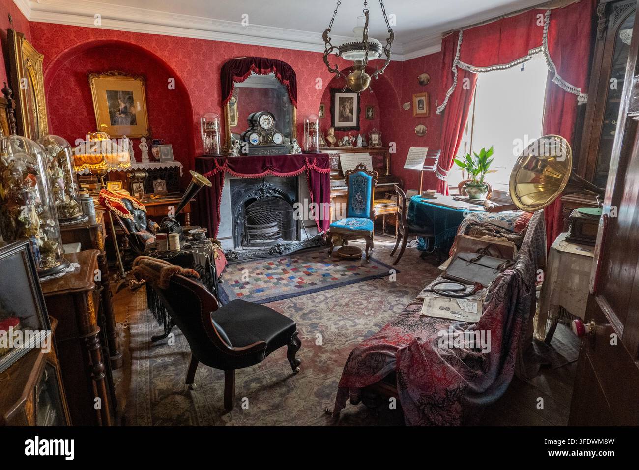 Salon familial victorien aisé à Beamish Banque D'Images