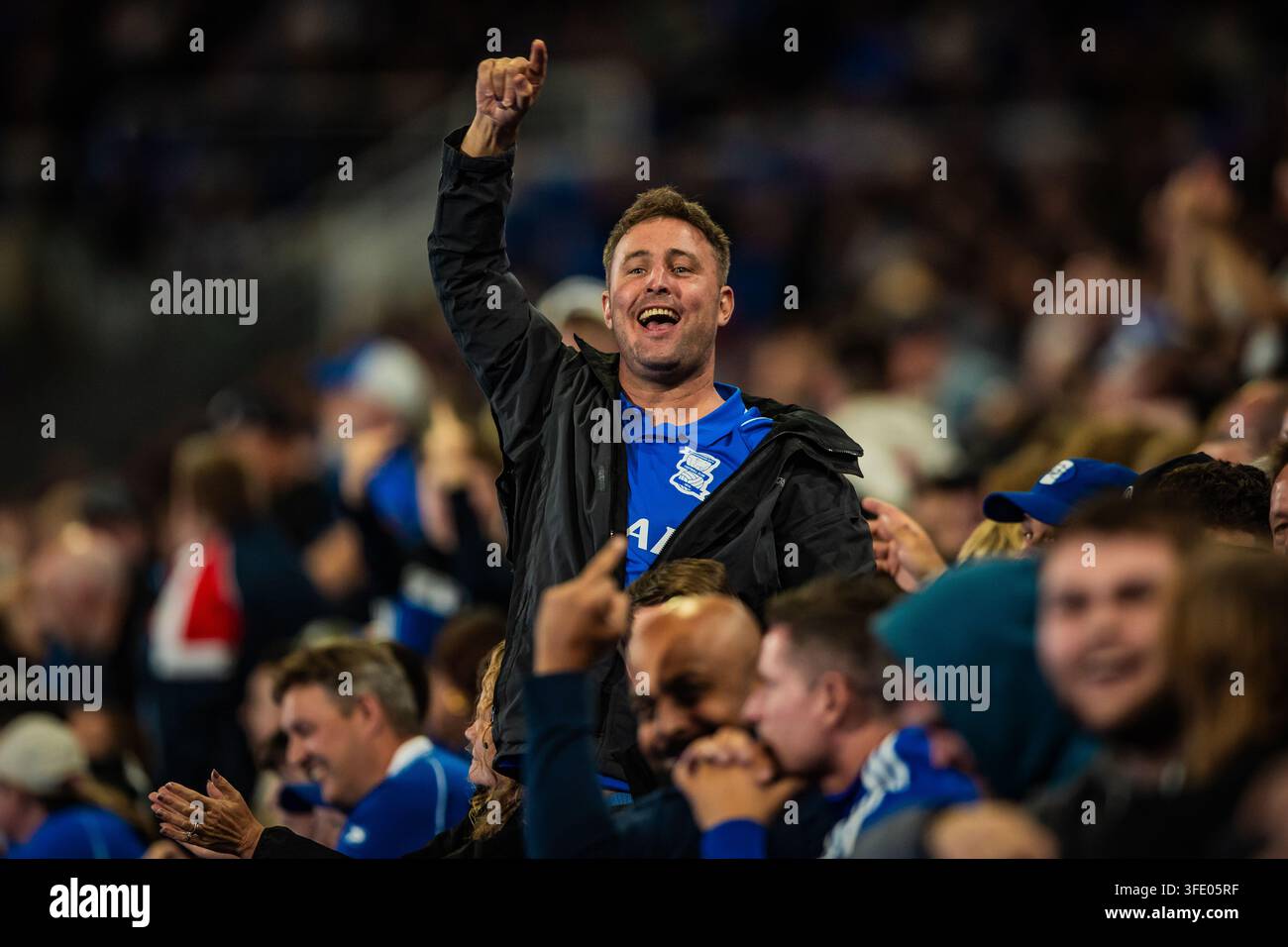 Fan de Birmingham City chantant Banque D'Images