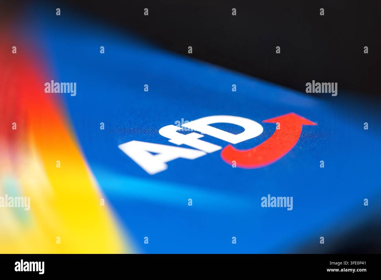 Gros plan du logo AfD sur un dépliant Banque D'Images