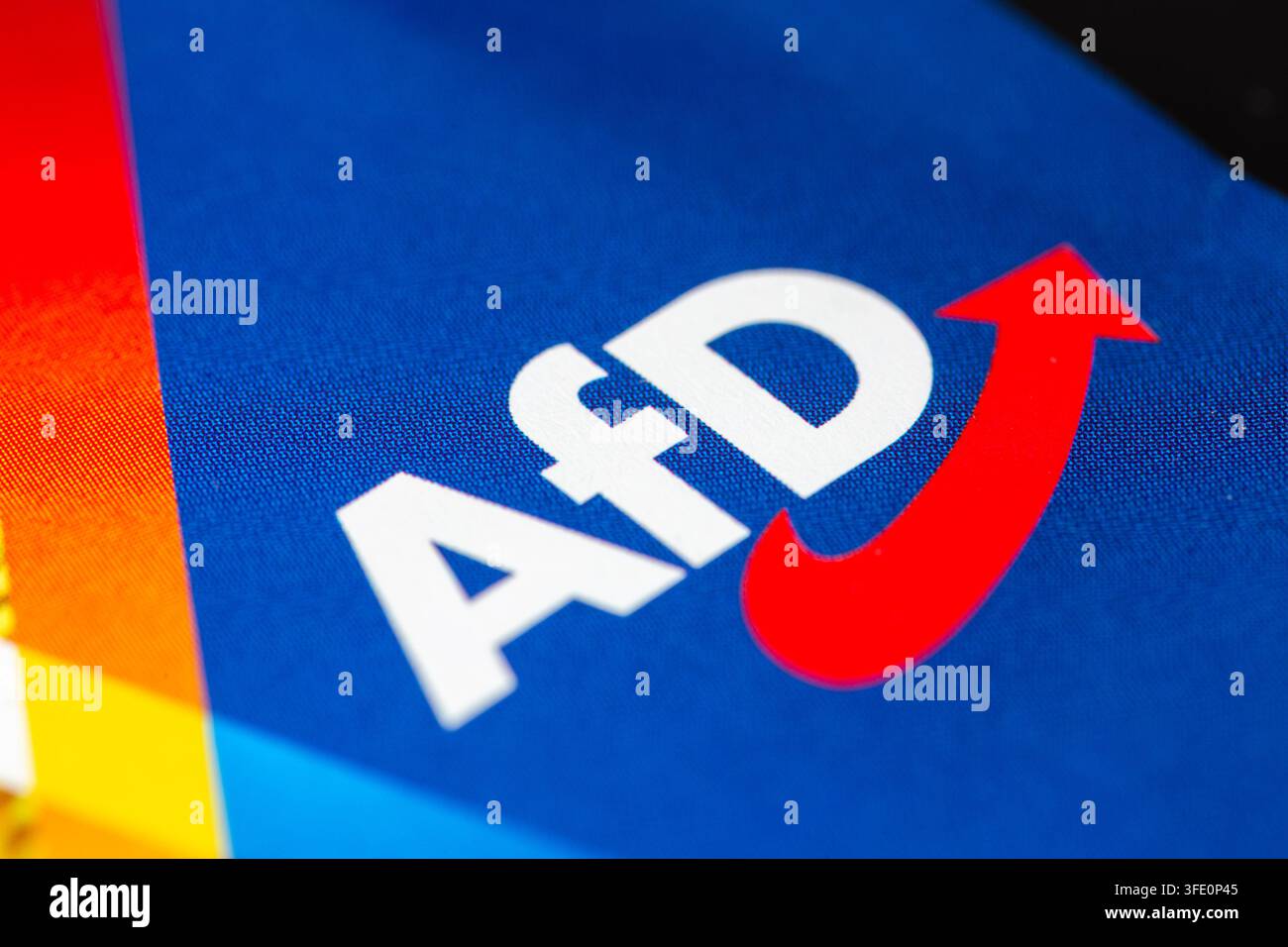 Gros plan du logo AfD sur un dépliant Banque D'Images
