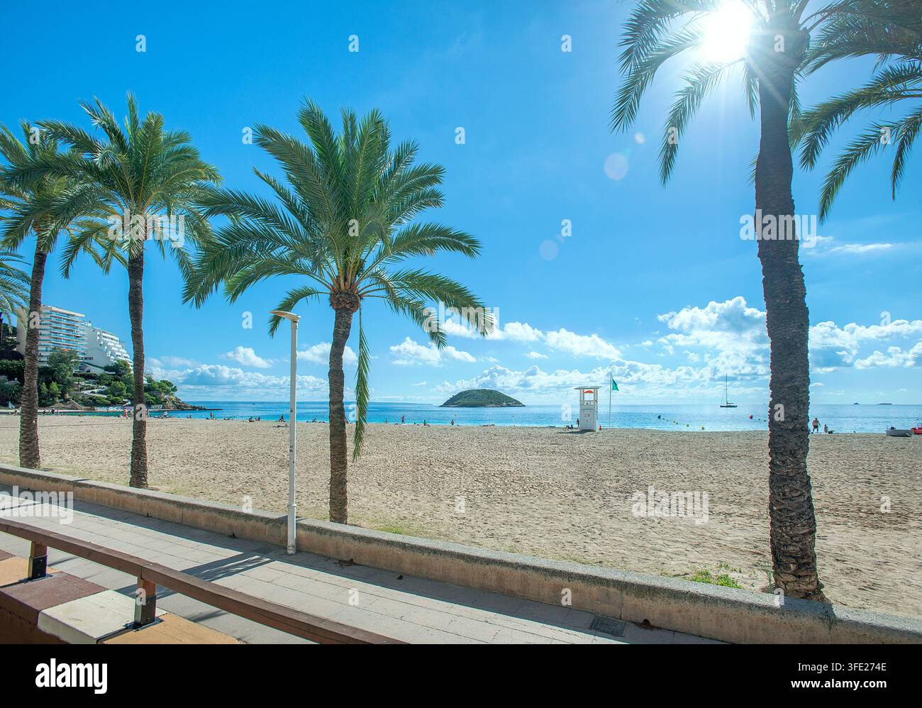 Promenade de plage de Magaluf, Majorque, Baléares, Espagne Banque D'Images
