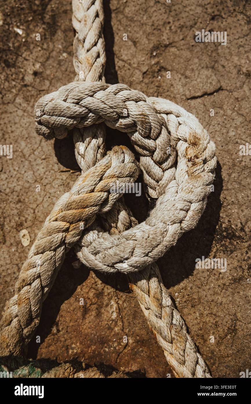 Détail d'une corde à nœud marin Banque D'Images