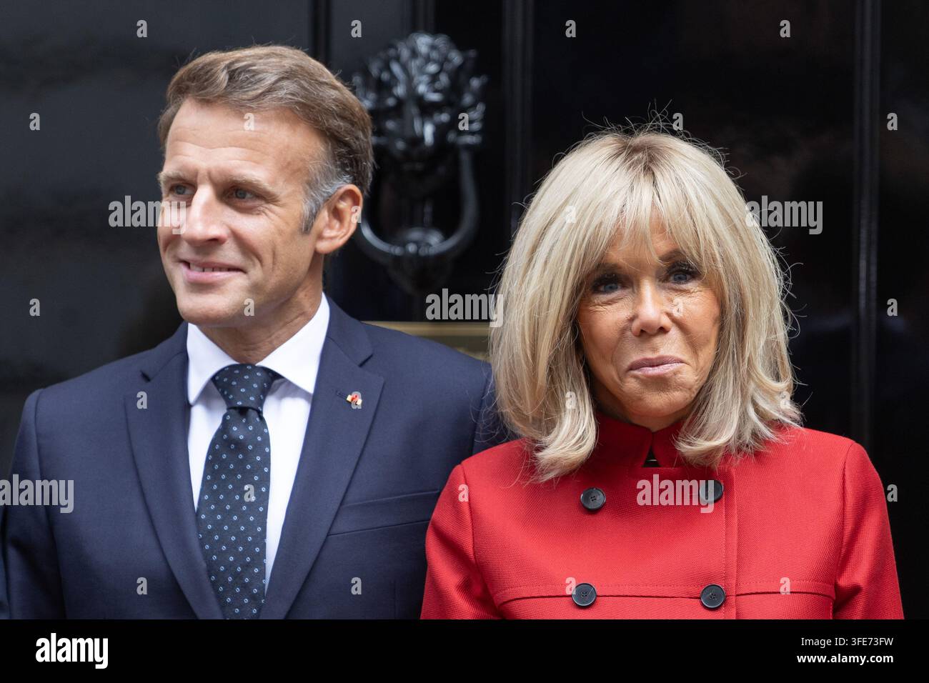 Londres, Royaume-Uni. 03 sep, 2026. Président français Emmanuel Macron et Première dame de France Brigitte Macron devant le 10 Downing Street Premier ministre Andy Burnham et son épouse, Marie-France van Heel, accueillent le président français Emmanuel Macron et la Première dame de France Brigitte Macron devant le 10 Downing Street (Photo par Phil Lewis/SOPA Images/Sipa USA) Crédit : Sipa USA/Alamy Live News Banque D'Images