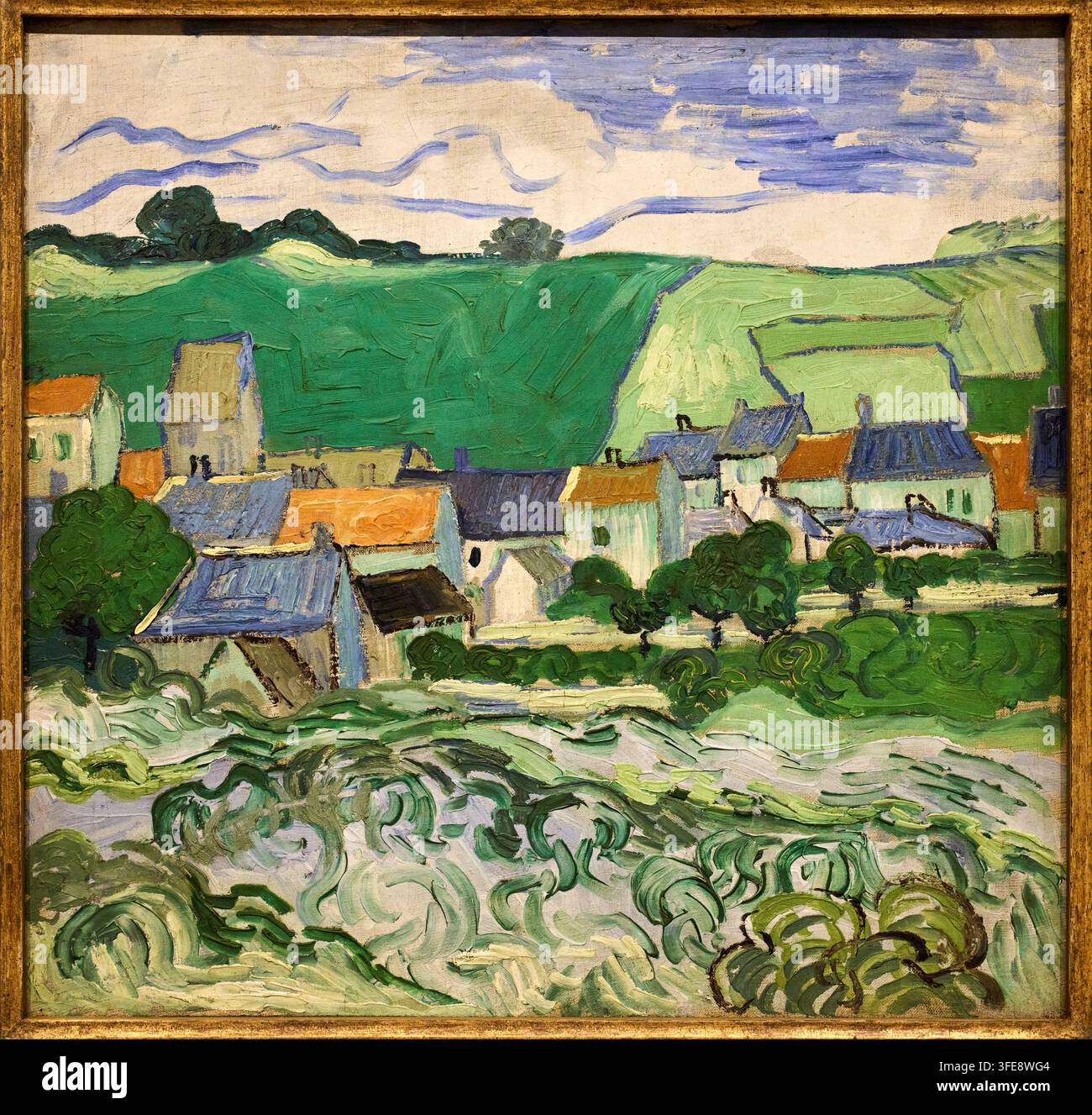 Vue d'Auvers, 1890, Vincent van Gogh (Zundert 1853 - Auvers-sur-Oise 1890), Musée Van Gogh, Amsterdam, Pays-Bas Banque D'Images