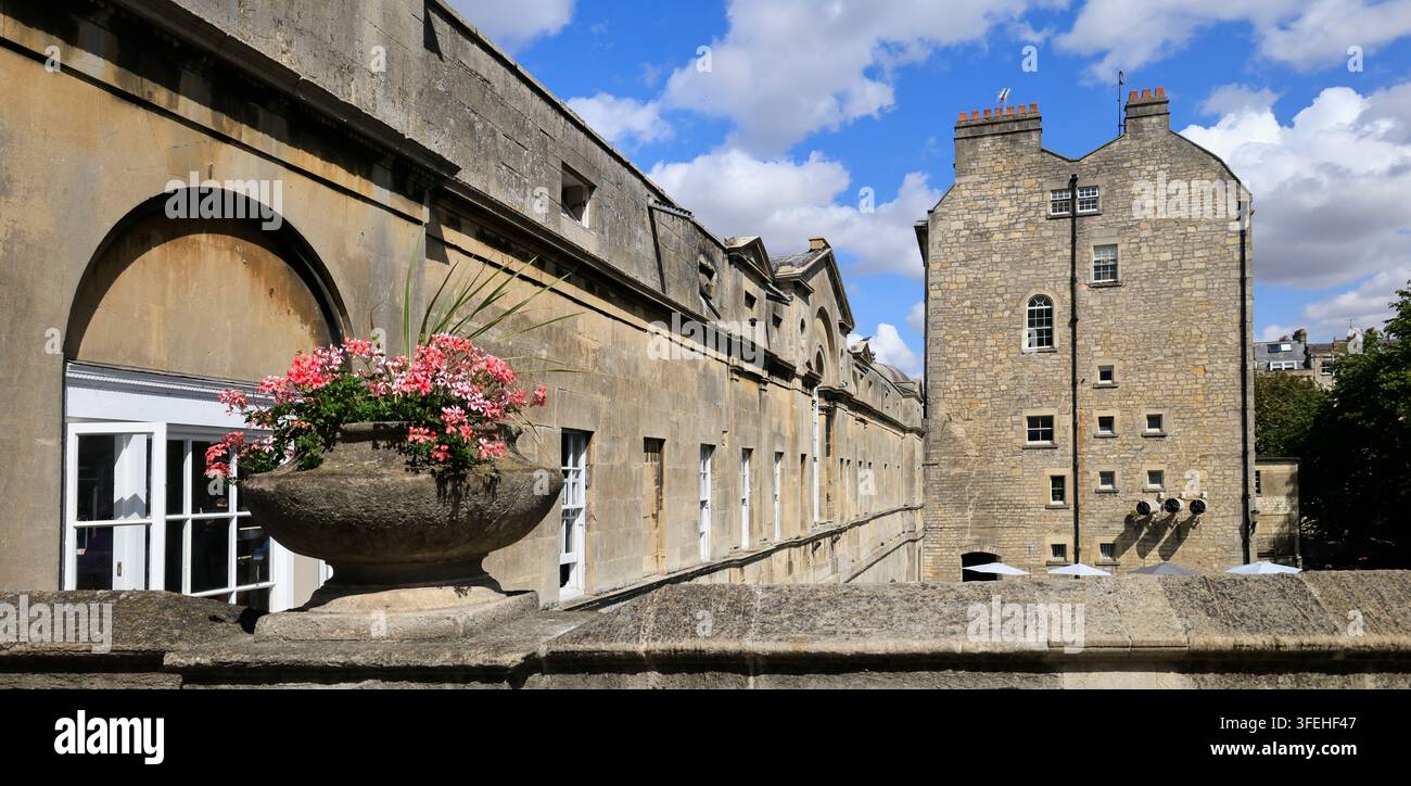 Pont Pulteney, site célèbre, Bath. Banque D'Images